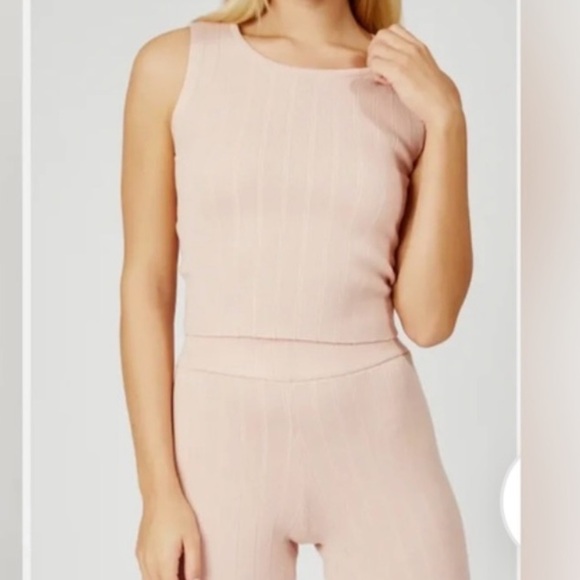 Matching 3 piece loungewear set knit blush pink silk+salt staycation size XS - Picture 2 of 13